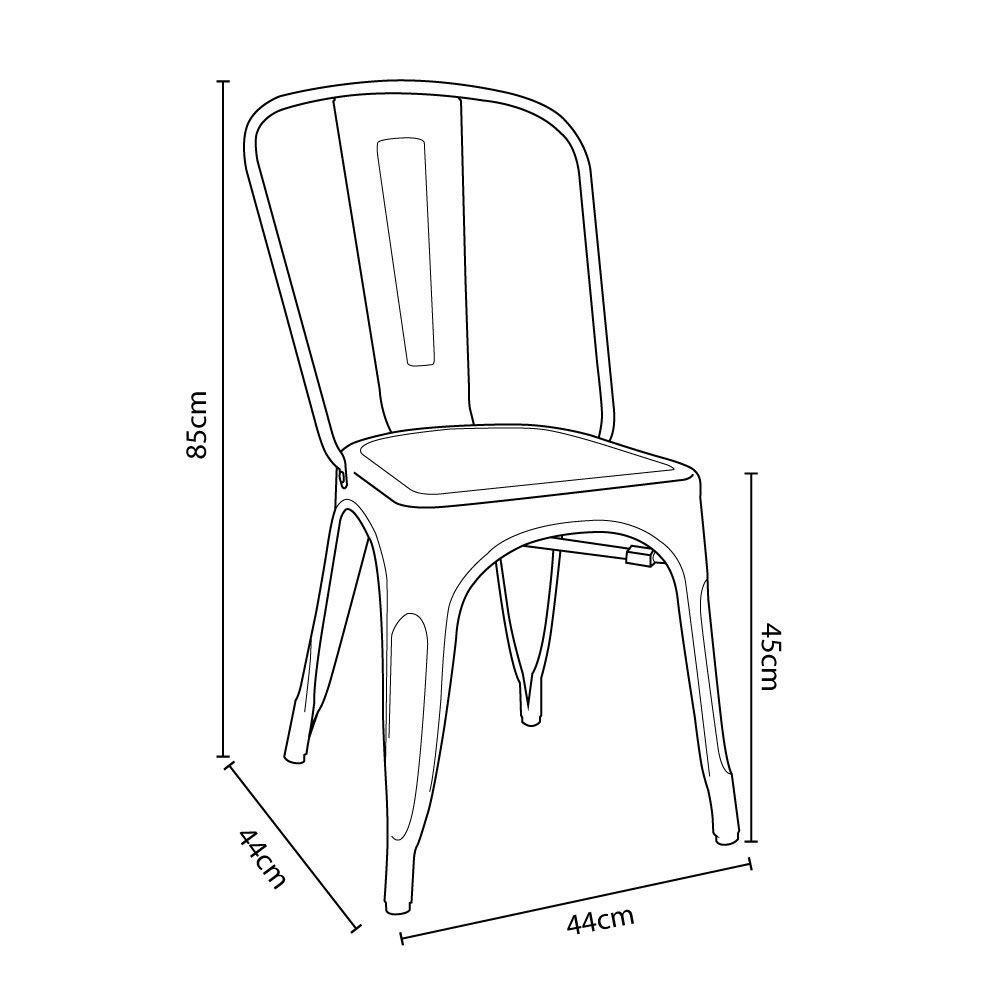 Kích thước tiêu chuẩn ghế Tolix TL-01