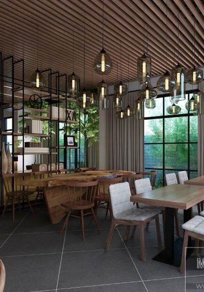 Thiết kế quán cafe với nội thất gỗ hiện đại mới lạ